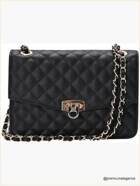 Quilted Shoulder Bag Crossbody Handbag Vegan Leather Clutch Purse